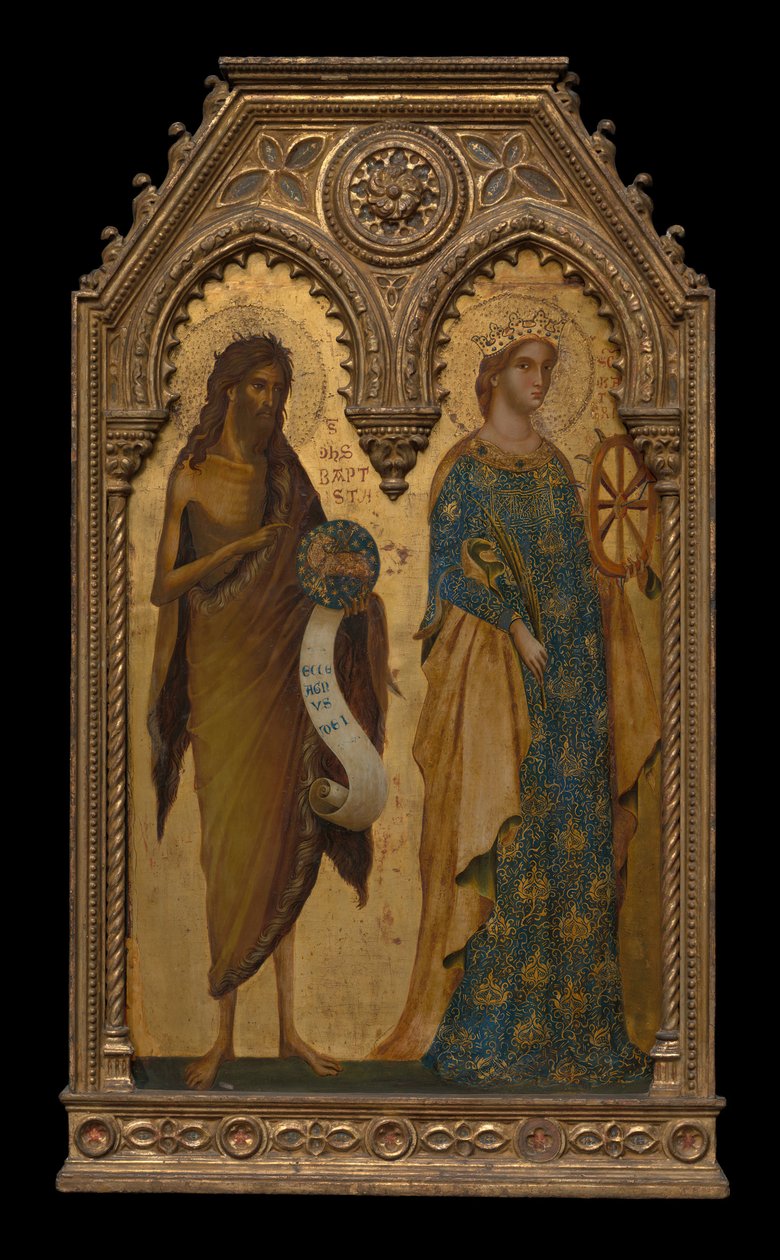 De hellige Johannes Døberen og Katarina af Alexandria, omkring 1350 af Paolo Veneziano