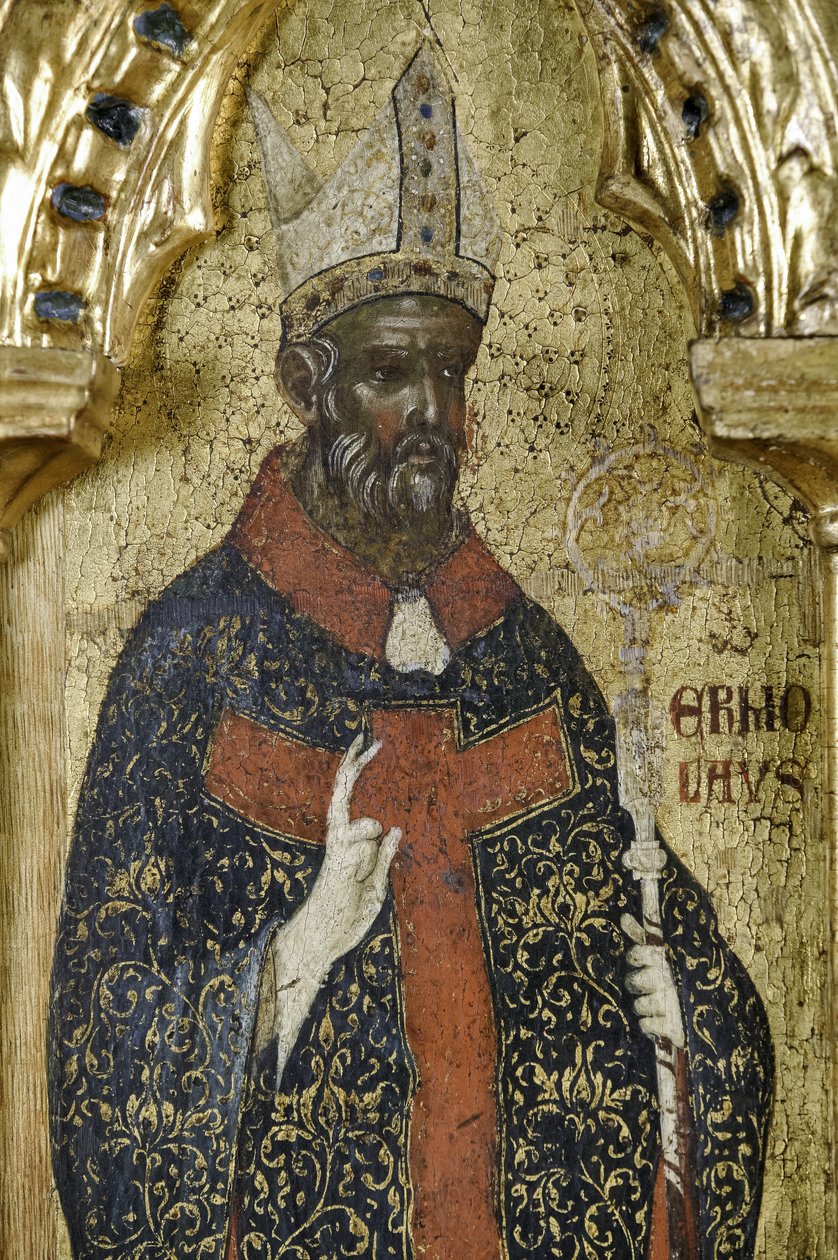 St. Hermolaus, detalje fra 1630100 Polyptykon om korsfæstelsen med hellige af Paolo Veneziano