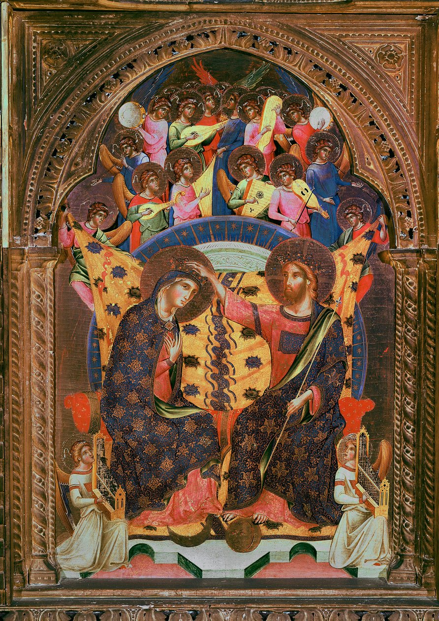 The Coronation of the Virgin Maleri af Paolo Veneziano (aktivt mellem 1320 og 1362) Venedig, Gallerie del 