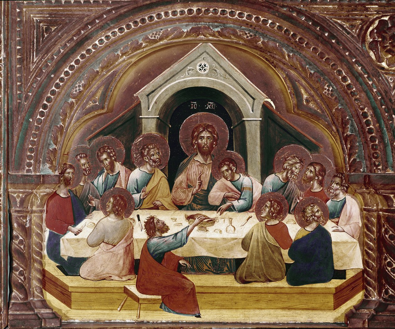 Den sidste nadver, detalje af Santa Chiaras polyptik (olie på træ, omkring 1350) af Paolo Veneziano