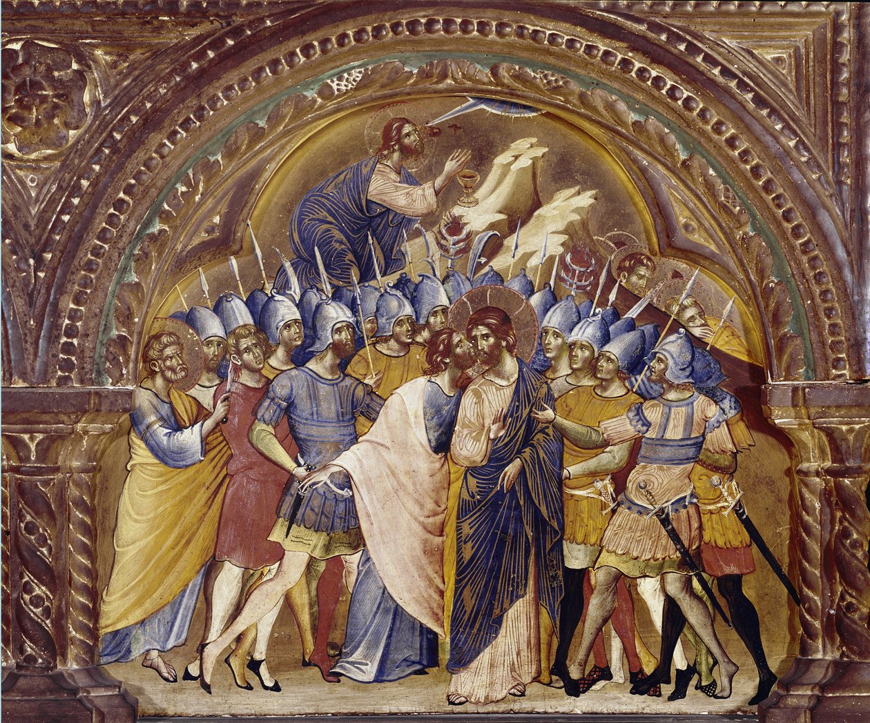 The Taking of Christ, detalje af polyptikeren i Santa Chiara. (olie på træ, omkring 1350) af Paolo Veneziano