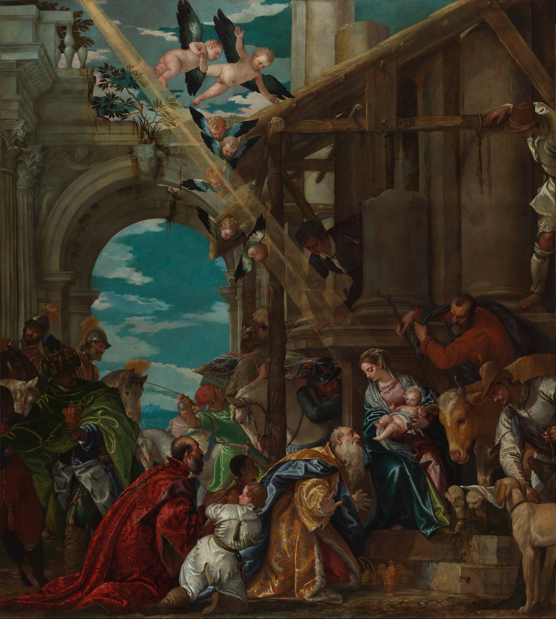 Kongernes tilbedelse, 1573 af Paolo Veronese