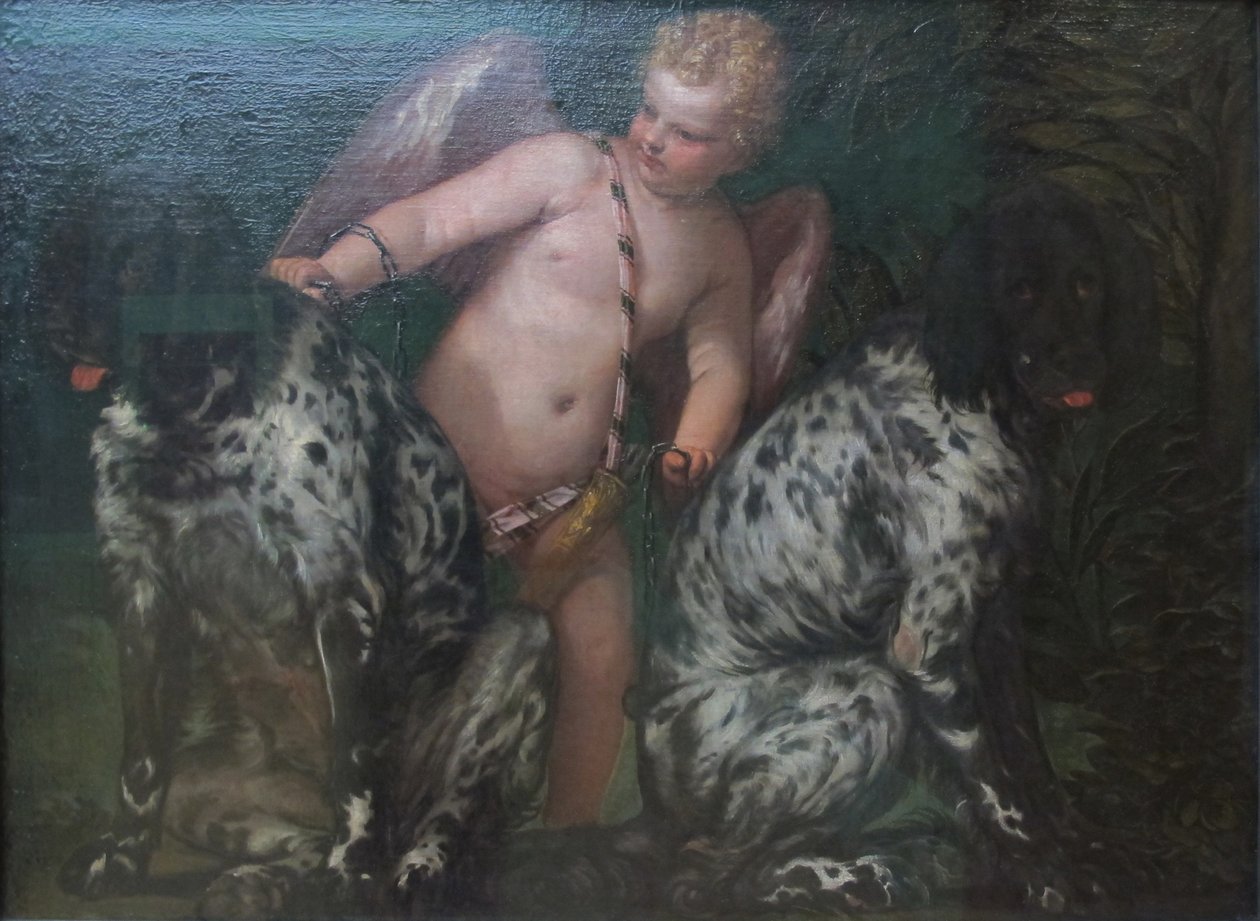 Amor med to hunde af Paolo Veronese