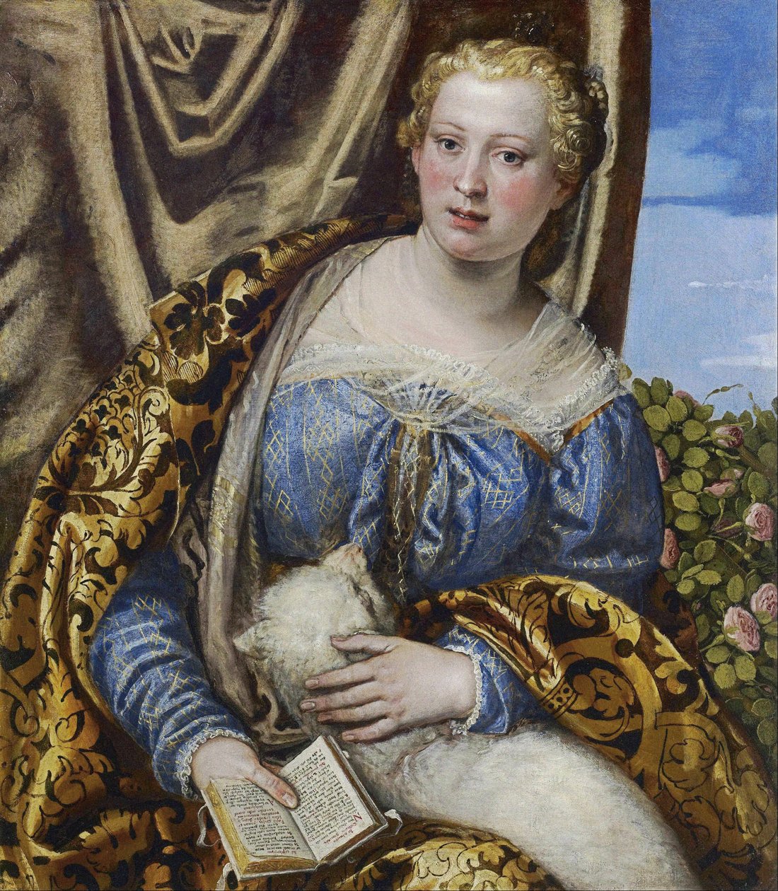 Portræt af en dame som Saint Agnes af Paolo Veronese