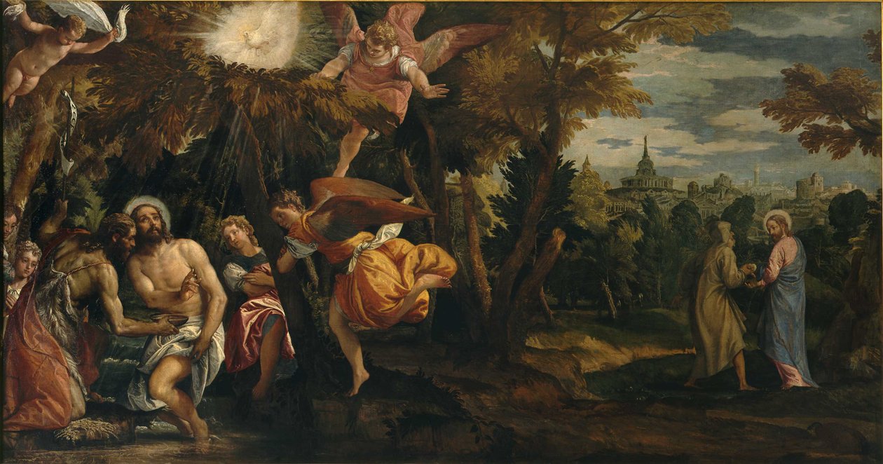 Dåben og Kristi fristelser, 1582. af Paolo Veronese