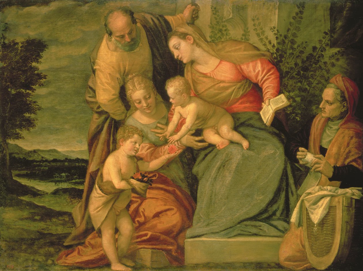 Den hellige familie med St. Elizabeth og Johannes Døberen af Paolo Veronese