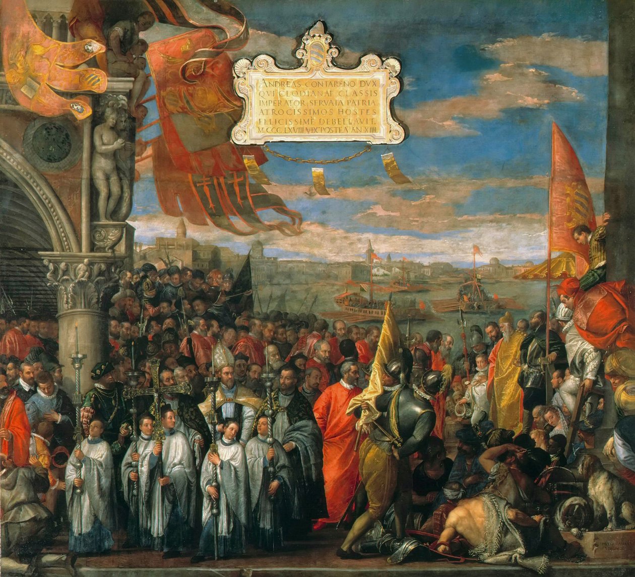 Doge Andrea Contarinis sejrrige tilbagevenden efter triumfen i Chioggia, 1580. af Paolo Veronese