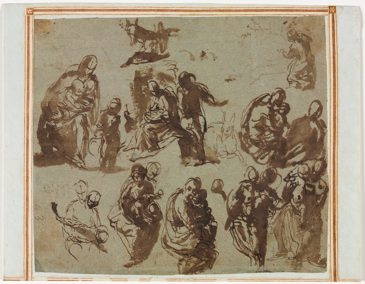 Forskellige skitser af Madonnaen og barnet, ca. 1580. af Paolo Veronese