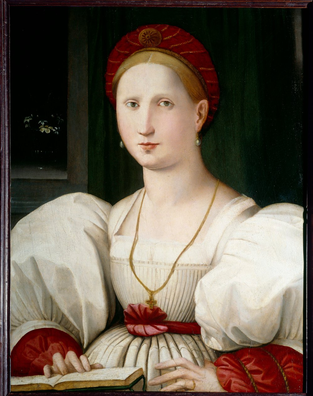 Portræt af kvindemaleri af Paolo Zacchia (ca. 1519-1561) (ec.ital.) 1500-tallet søn. 0,73x0,55 m Lille musee des Beaux Arts af Paolo Zacchia