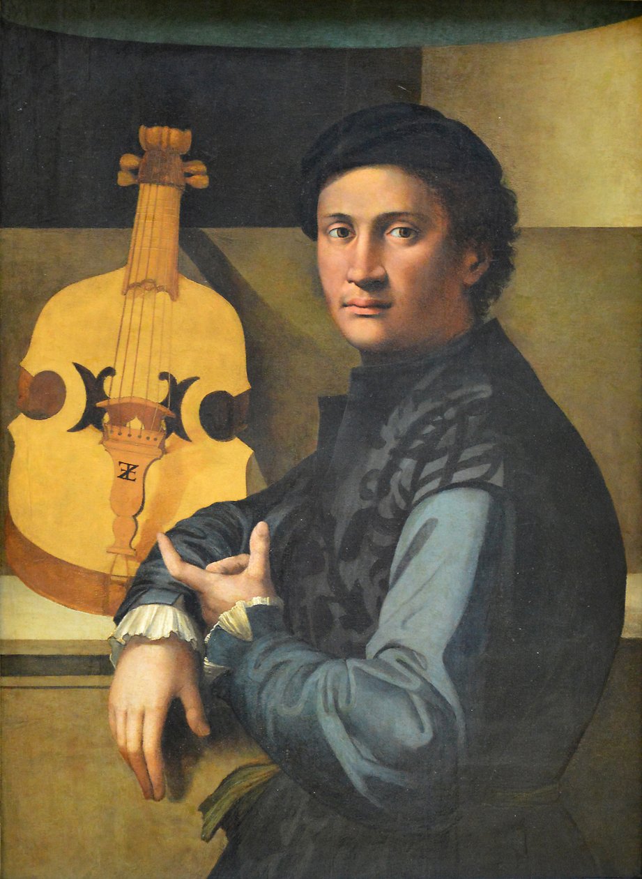 Portræt af en bratschist af Paolo Zacchia the Elder
