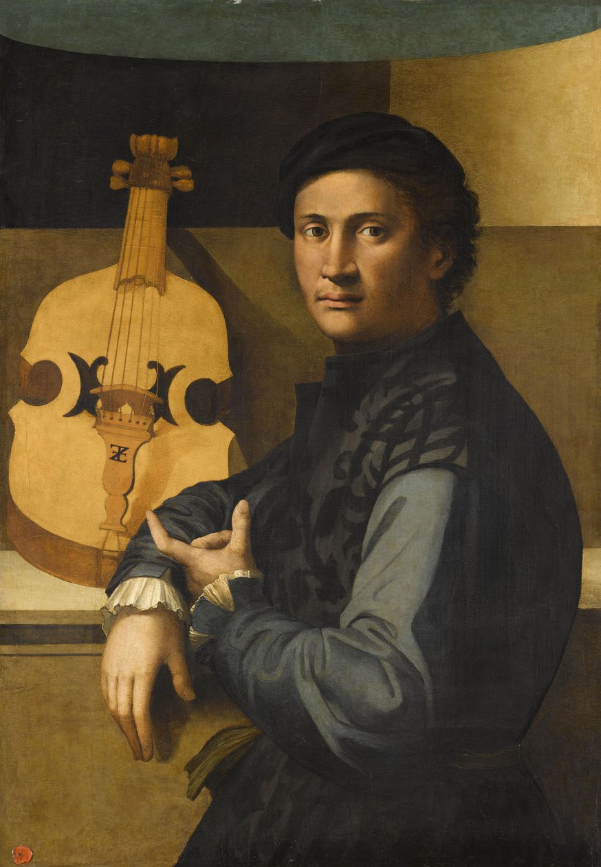 Portræt af en bratschspiller af Paolo Zacchia the Elder