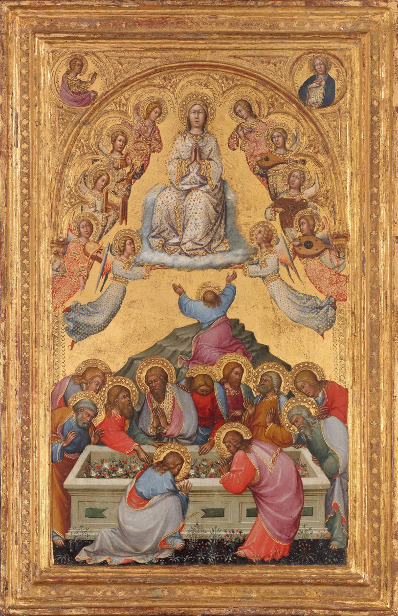 Jomfruens antagelse med buster af ærkeenglen Gabriel og jomfruen af..., ca. 14001405. af Paolo di Giovanni Fei