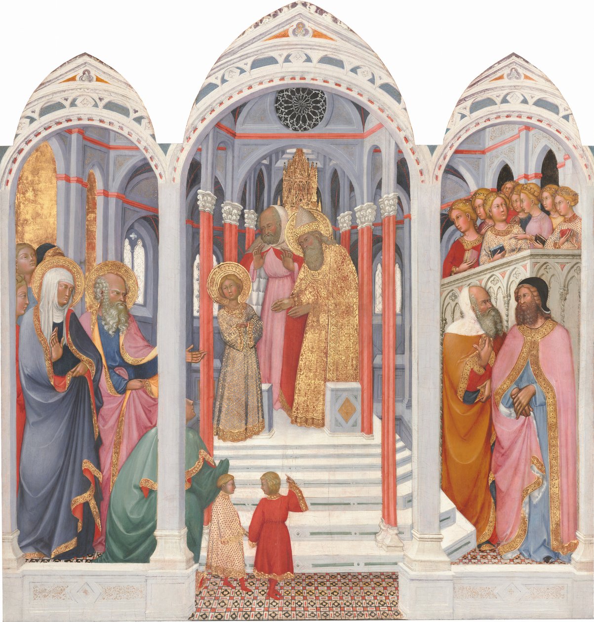 Præsentationen af jomfruen i templet af Paolo di Giovanni Fei