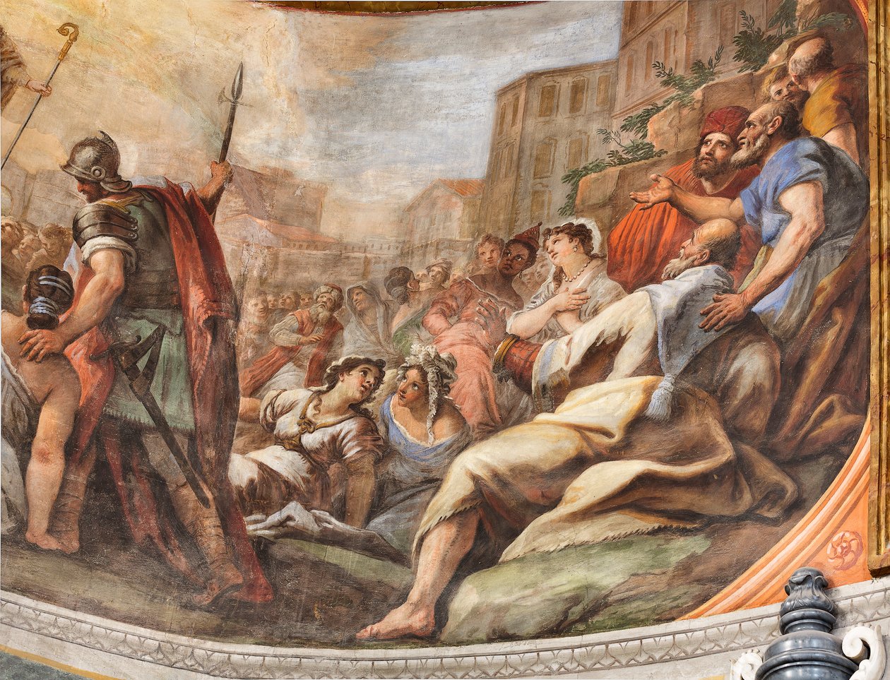Fresker af Paolo de Matteis dateret 1714 på hvælvingen og på trommen, der skildrer helgenens liv, San Cataldo-kapellet i katedralen, Taranto, Italien (foto) af Paolo di Matteis