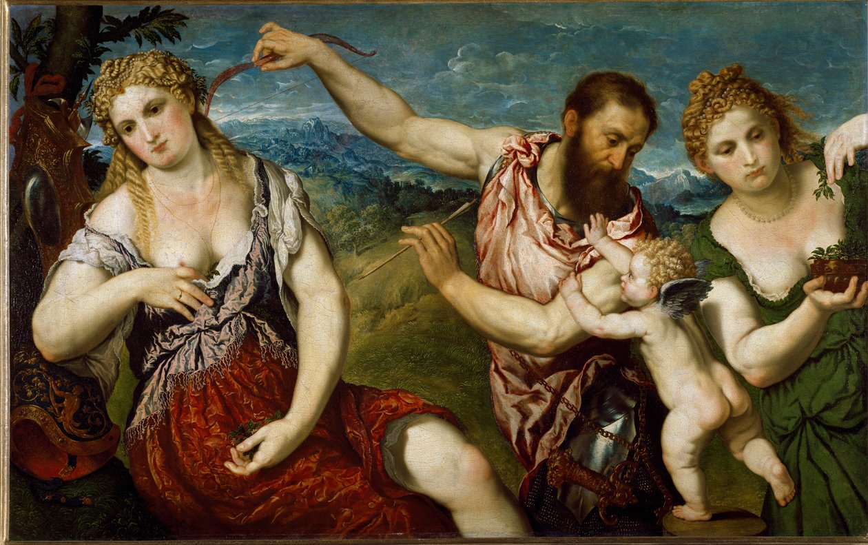 Allegori med Flore, Venus, Mars og Amor (maleri, ca. 1560) af Paris Bordone