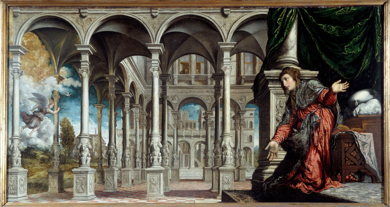 Bebudelse. Maleri af Paris Bordon eller Bordone (1500-1571) af Paris Bordone