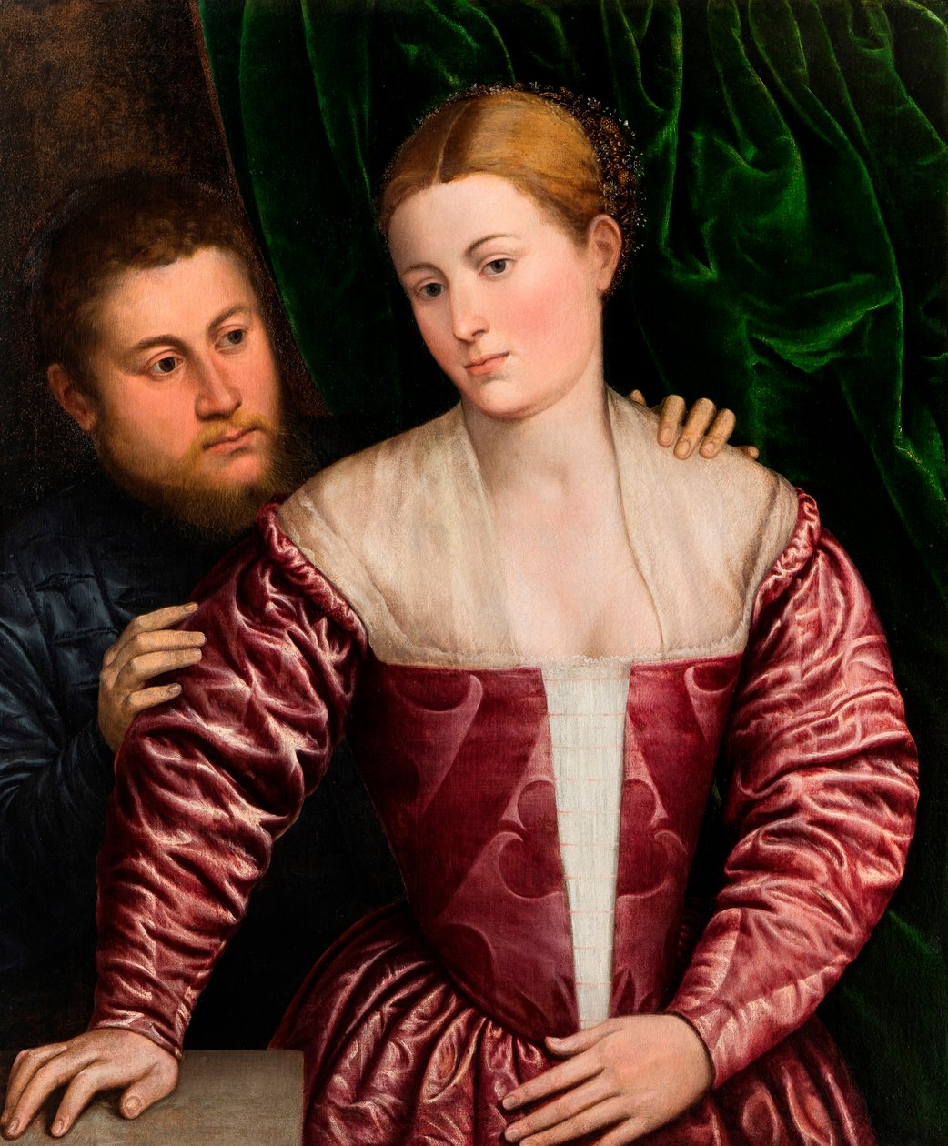 Dobbeltportræt af en venetiansk kvinde og hendes kavaler, ca. 1560. af Paris Bordone