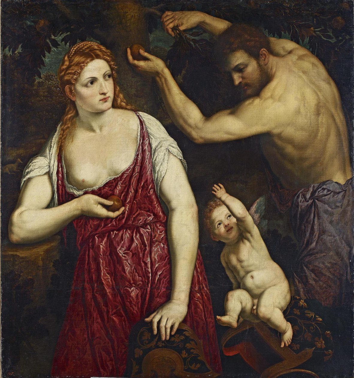 Mars, Venus og Amor af Paris Bordone