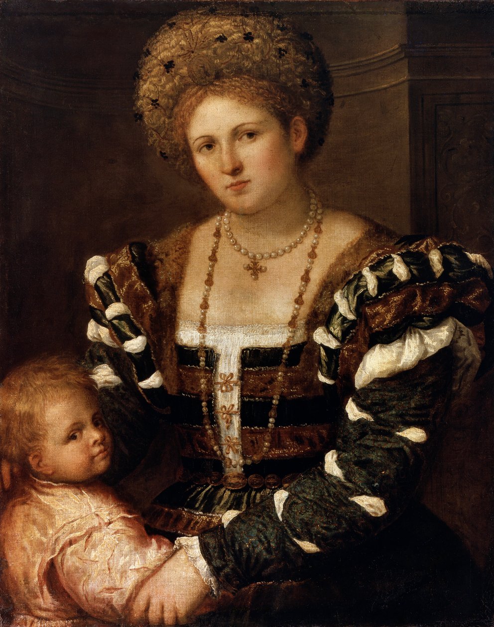 Portræt af en dame med en dreng, 1530