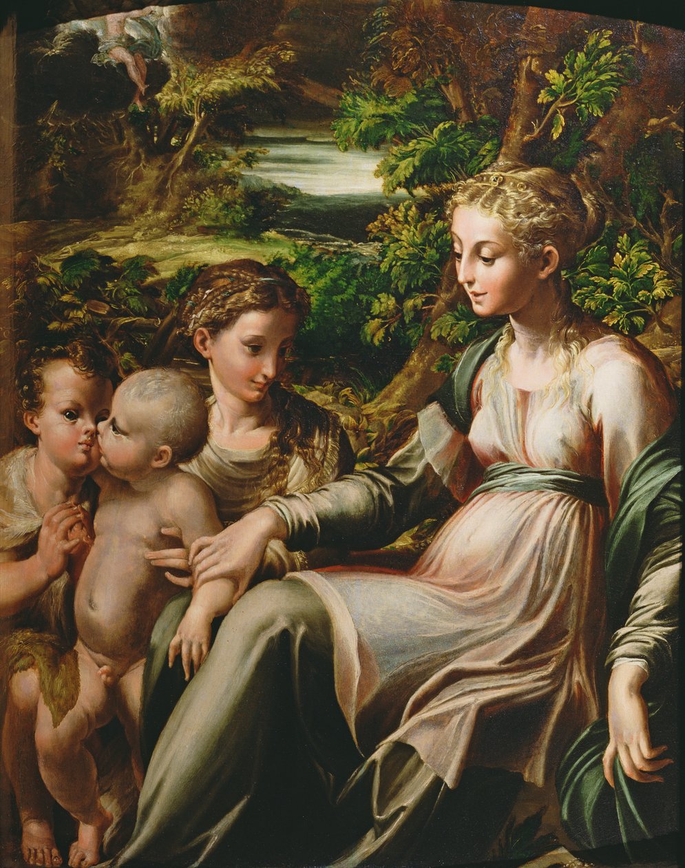 Jomfru og barn, med de hellige Catherine og John af Parmigianino