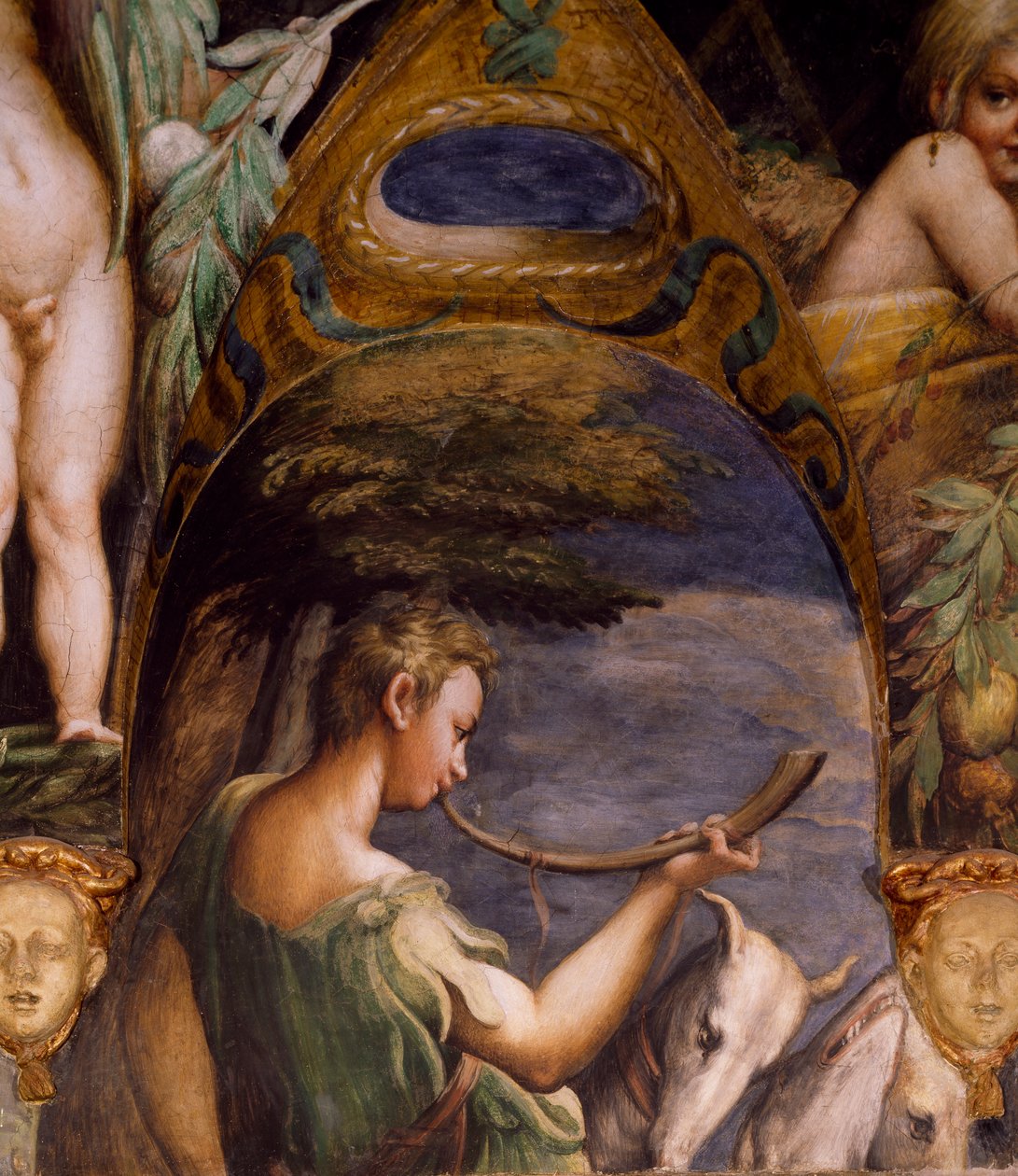 Jægerfigur fra Myth of Diana and Actaeon af Parmigianino