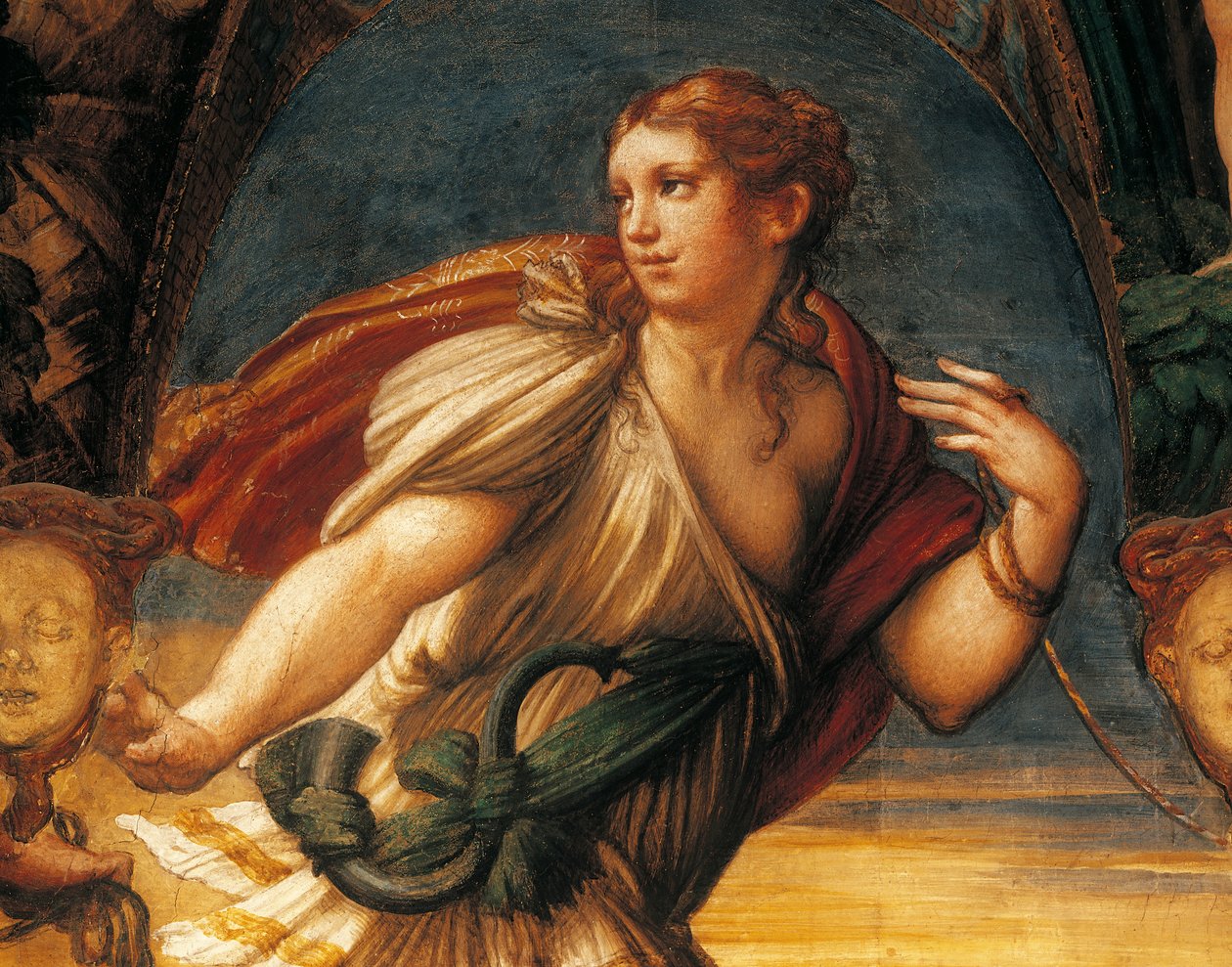 Legenden om Diana og Actaeon af Francesco Mazzola, kendt som Parmigianino (1503-1540), fresco, detaljer, Rocca Sanvitale, Fontanellato, Emilia Romagna af Parmigianino