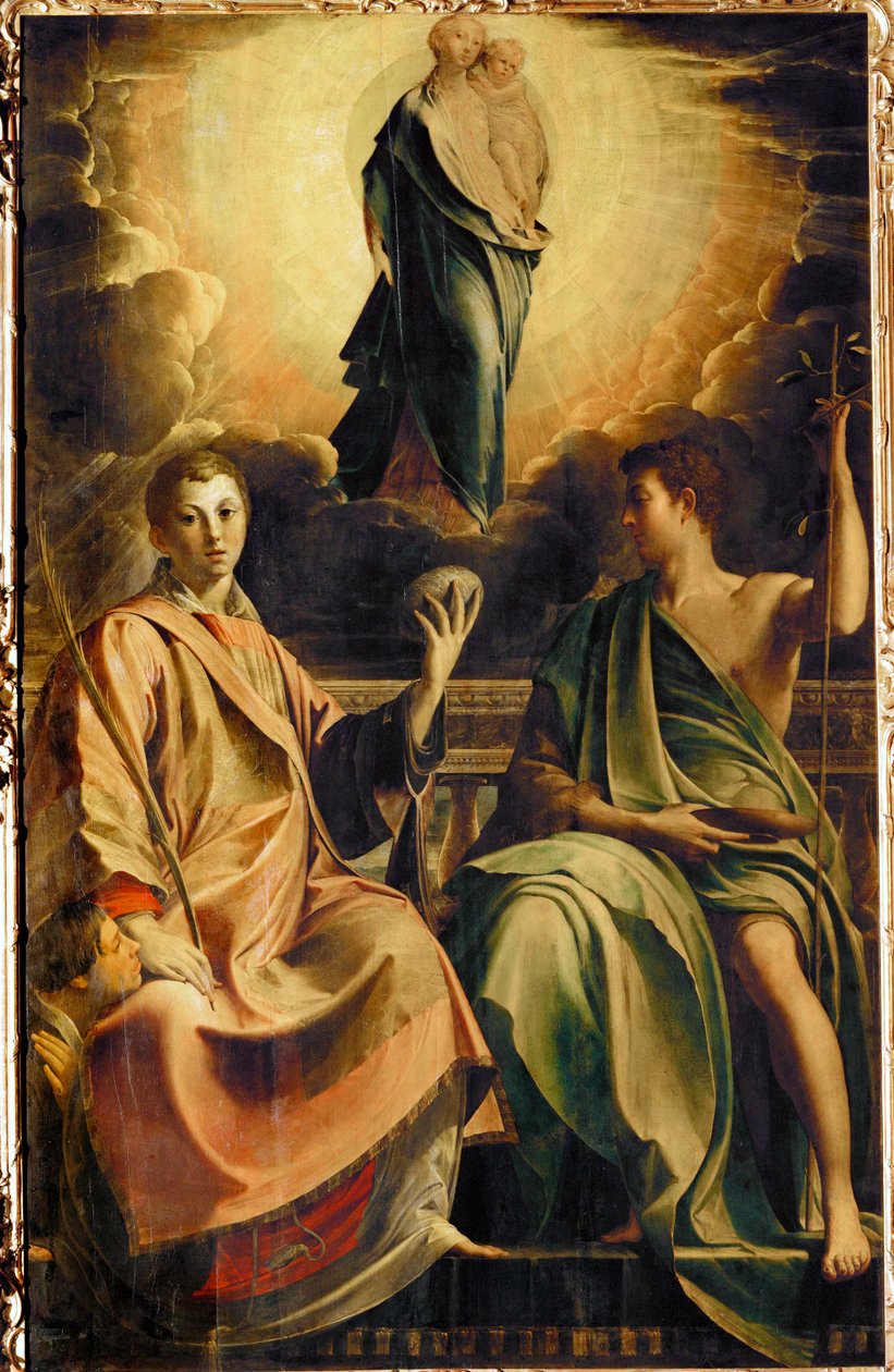 Madonna med Sankt Stefan og donator og Sankt Johannes Døber ... af Parmigianino (1503 40)