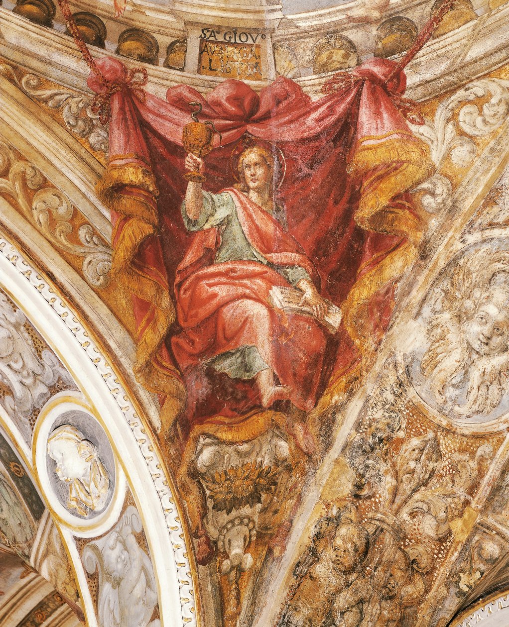 St Hilary af Poitiers af Francesco Mazzola, kendt som Parmigianino (1503-1540), fresco, San Giovanni Evangelista-kirken, Parma af Parmigianino