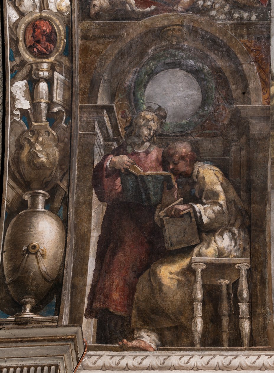St. Stephen og St. Lawrence, ca. 1523 (fresco) af Parmigianino