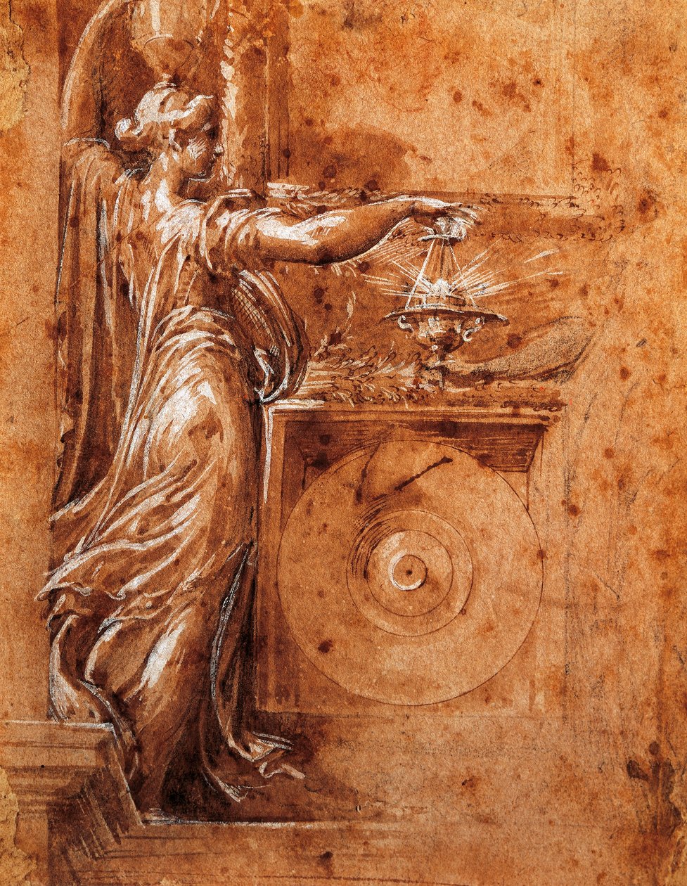Studie af jomfruen for den fritliggende kirke af Francesco Parmigianino (1503-1540) af Parmigianino