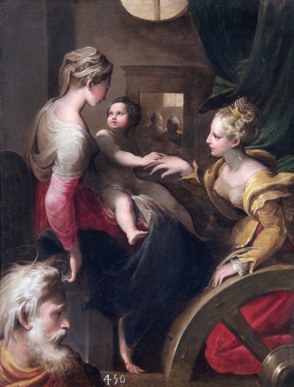 The Mystic Marriage of St Catherine (olie på lærred) af Parmigianino (1503 40) (after)
