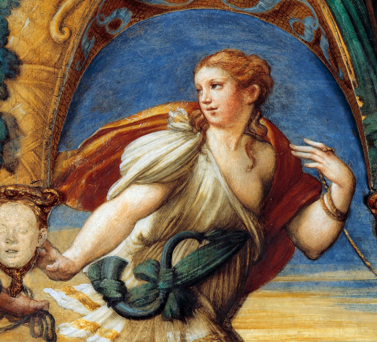 Actaeon, med feminine træk, fra Myth of Diana and Actaeon, ca af Parmigianino