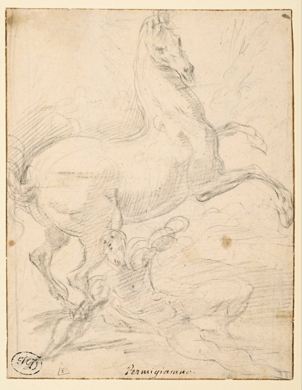 Omvendelse af Saint Paul (recto) af Parmigianino