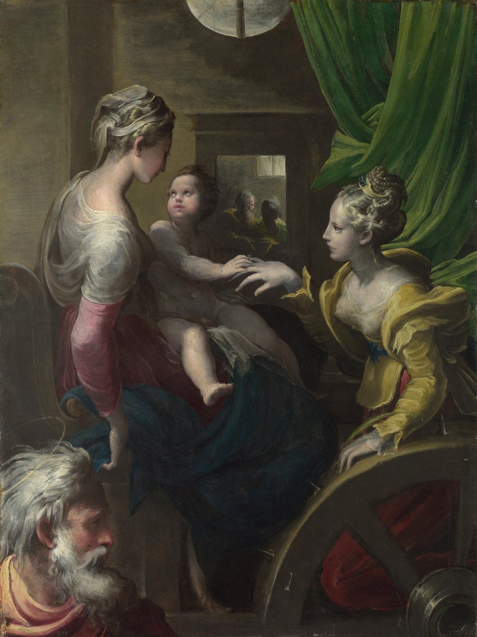 ""The Mystical Marriage of Saint Catherine of Siena"" Maleri af Francesco Mazzola Il Parmigianino dit Le Parmesan (1503-1540) 1527-1531 London National Gallery af Parmigianino