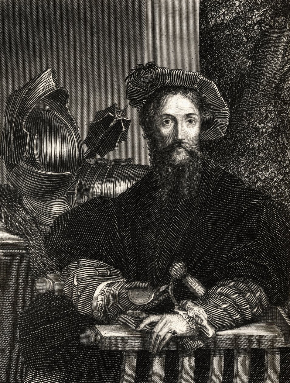 Christopher Columbus (1451-1506) (gravering) af Parmigianino