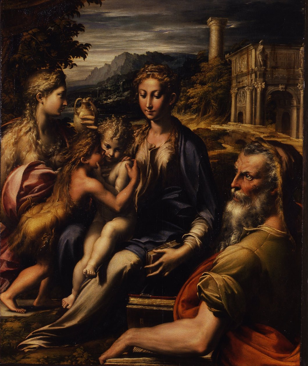Madonna og barn med den hellige Madonna di San Zaccaria, ca. 1535 af Parmigianino