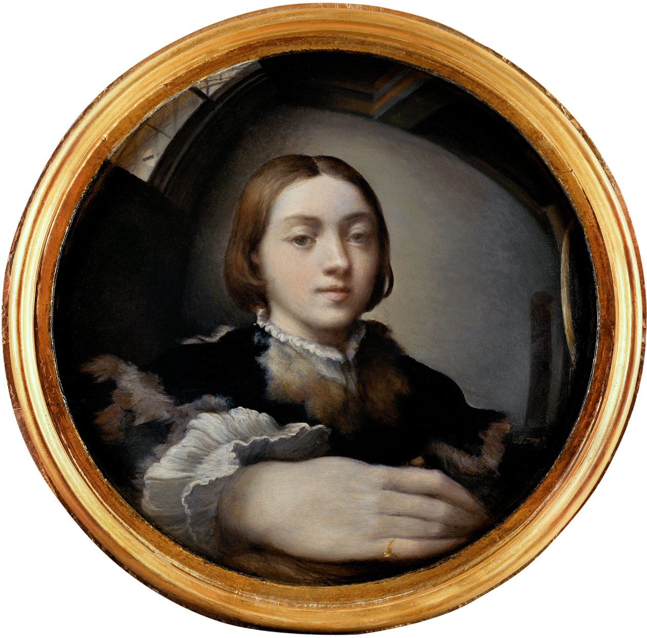 Selvportræt i et konveks spejl, ca 1524 af Parmigianino