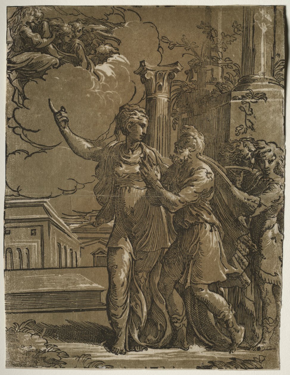 Tiburtinske Sibyl og kejser Augustus, ca. 1527-153031. af Parmigianino