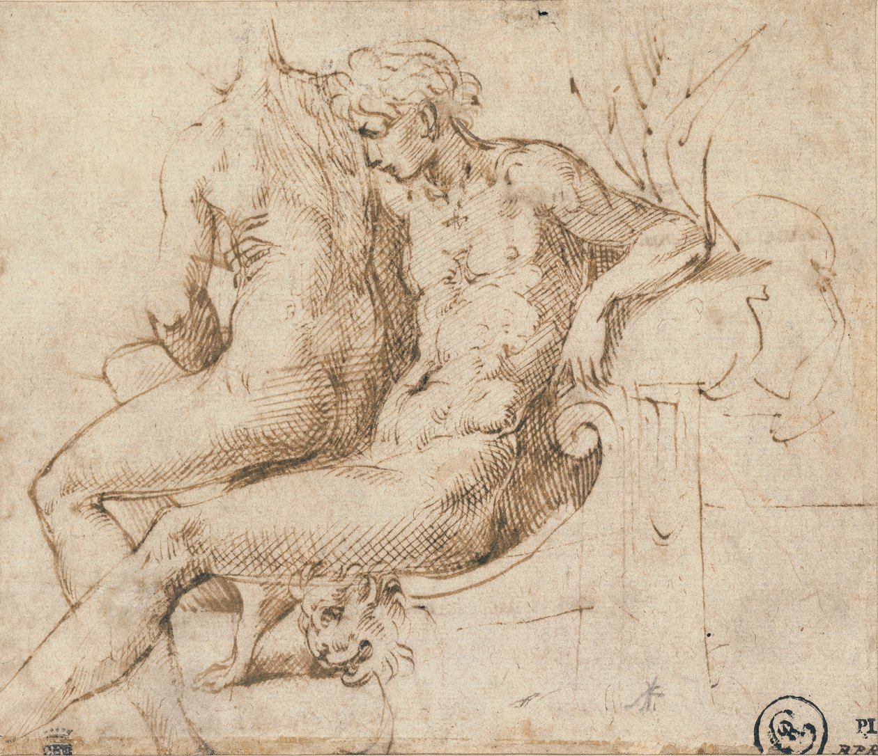To elskere siddende på en sofa af Parmigianino