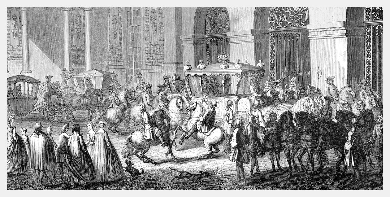Ambassadørens reception i Versailles, 1885. af Parrocel