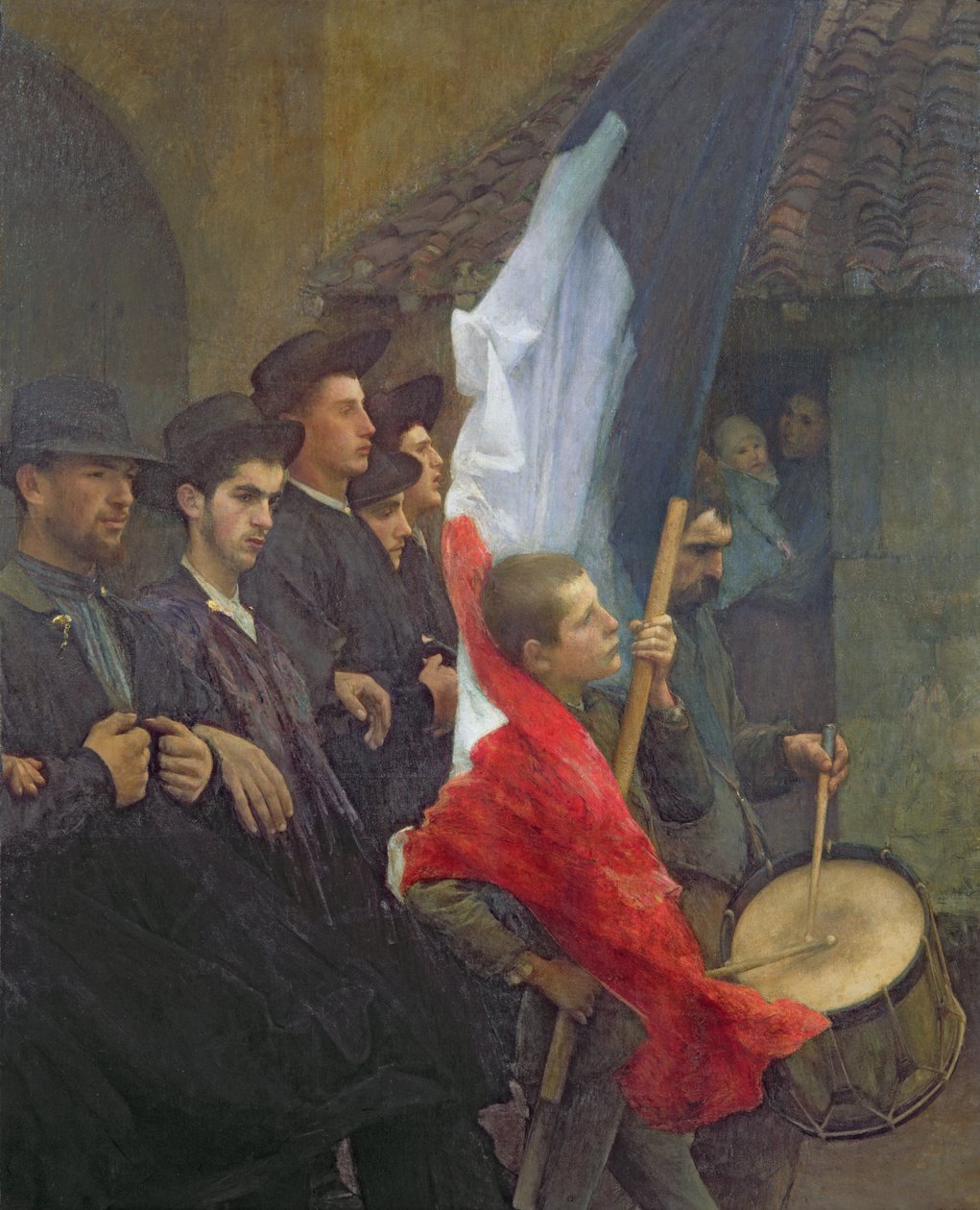 De værnepligtige, ca.1880 af Pascal Adolphe Jean Dagnan Bouveret