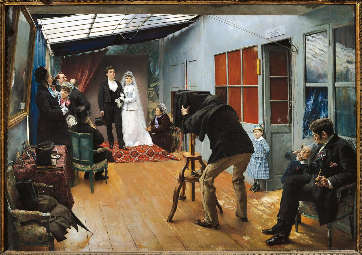Bryllup hos fotografen af Pascal Adolphe Jean Dagnan Bouveret