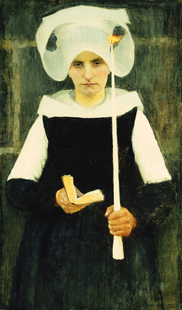 Breton ved Benådning; Bretonsk kvinde ved benådning, 1888 af Pascal Adolphe Jean Dagnan Bouveret