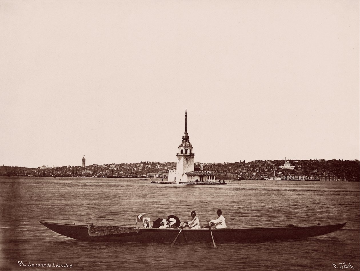 Jomfrutårnet, Galata og Fındıklı boligområder af Pascal Sébah