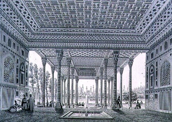 Indvendigt billede af spejlpavillonen, Isfahan, plade 35 fra 