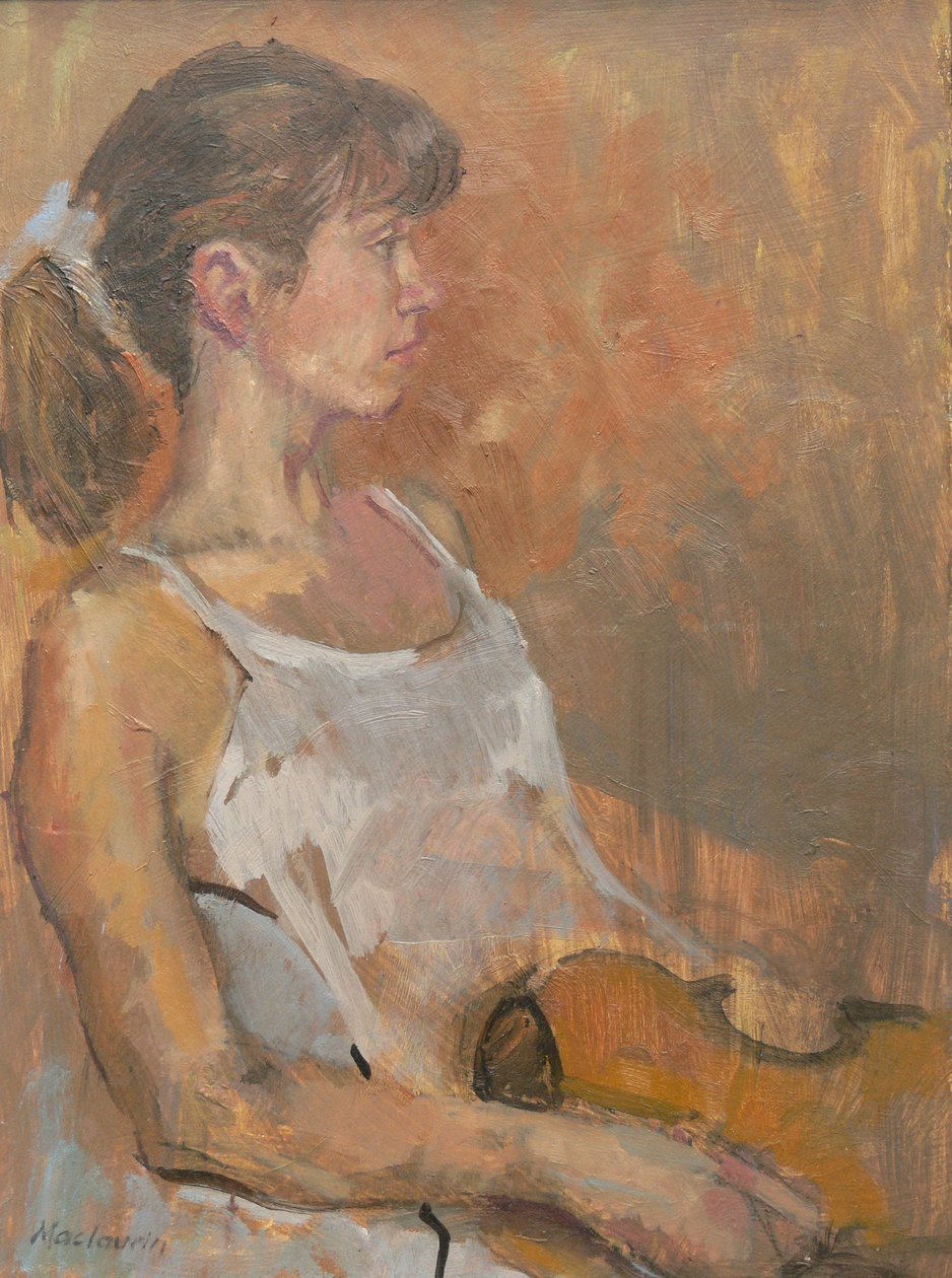 Pige med violin, 2007 af Pat Maclaurin