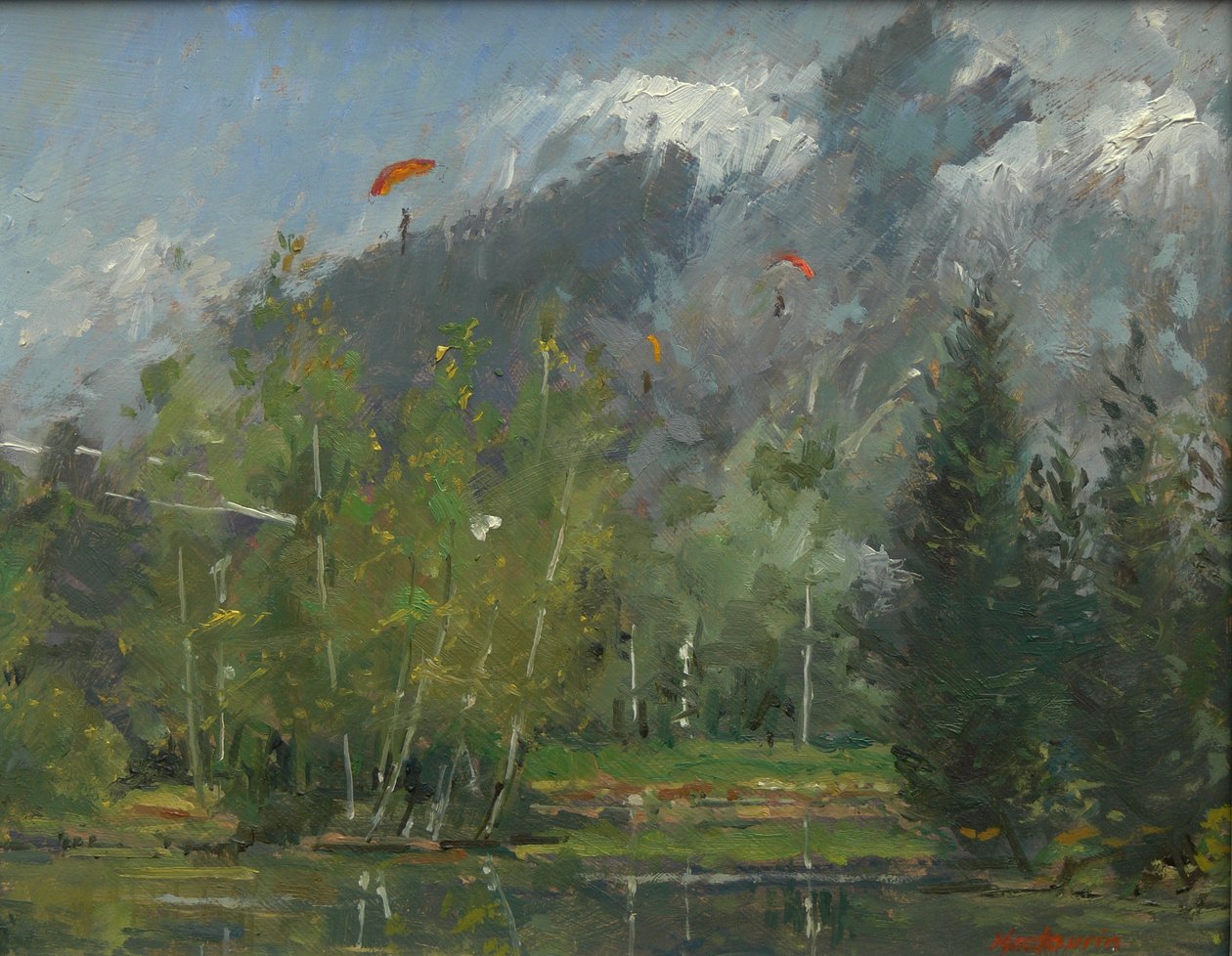 Hang svævefly i Chamonix, 2007 af Pat Maclaurin
