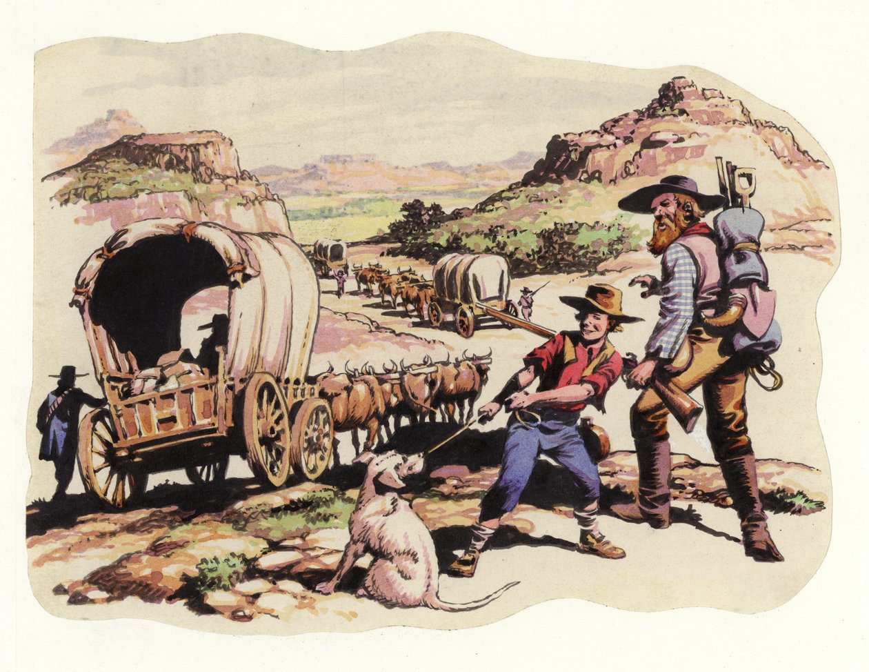 Den store vandring i 1835-1837 (gouache på papir) af Pat (1907 95) Nicolle