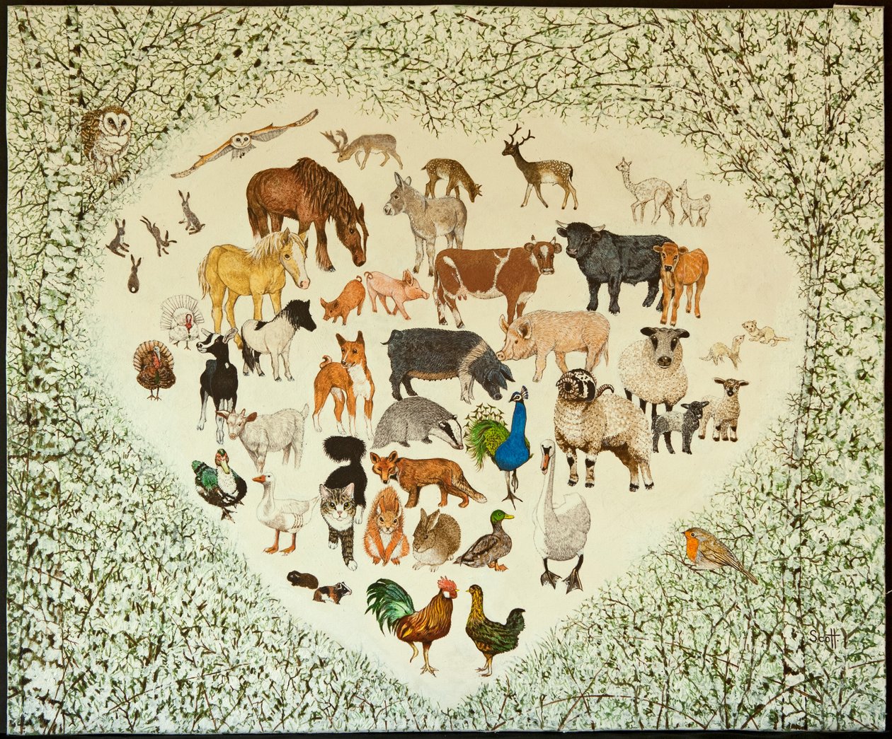At the Heart of It All, 2013 (akryl på calico) af Pat Scott