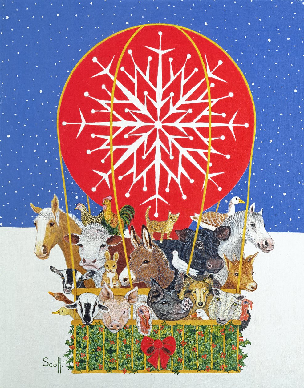 Christmas Journey (olie på lærred) af Pat Scott
